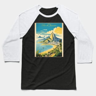 Rio de Janeiro Brazil Vintage Tourism Travel Poster Baseball T-Shirt